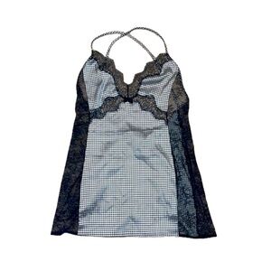 Victoria’s Secret, Beautiful Houndstooth Black and White Lace Chemise